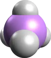 Ball-and-stick model version of the arsonium ion