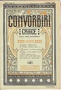 Cover of a Convorbiri Critice magazine (1908)