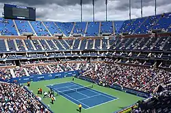 Image 10Arthur Ashe stadium in 2010, before the retractable roof was added. (from US Open (tennis))