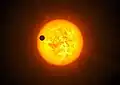Artist's impression of the transiting exoplanet CoRoT-9b. Credit: ESO/L. Calçada.