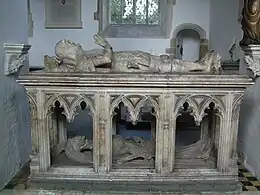 The tiered monument for John FitzAlan, alabaster and limestone, c. 1435-45. Note the transi in the lower register. Arundel Castle, West Sussex