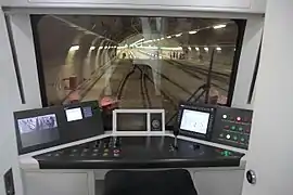 Conductor's cabin of a CNR train