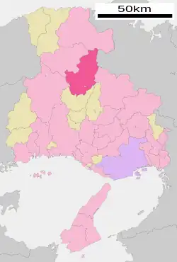 Location of Asago in Hyōgo Prefecture