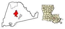 Location of Gonzales in Ascension Parish, Louisiana.