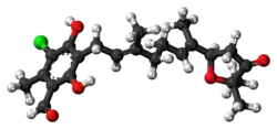 Space-filling model of the ascofuranone molecule