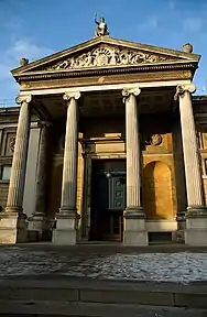 The Ashmolean Museum main entrance on the north side of Beaumont Street.