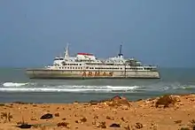 The ferry Assalama wrecked off of Tarfaya, Morocco