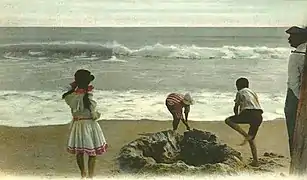 Beach scene in 1906