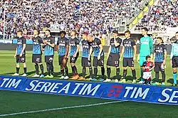 2016–17 Atalanta team on the field in Bergamo before a home match