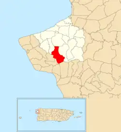 Location of Atalaya within the municipality of Aguada shown in red