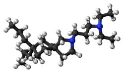 Ball-and-stick model of the atiprimod molecule