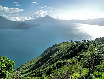 Lake Atitlán and volcanoes