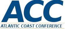 The logo of the Atlantic Coast Conference in blue letters