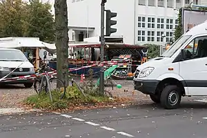 Crime scene of the attack on Mayor of Cologne Henriette Reker in Cologne on 17 October 2015