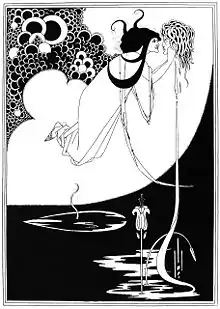 The Climax, illustration for Oscar Wilde's Salome; by Aubrey Vincent Beardsley; 1893; line block print; 34 × 27 cm; private collection