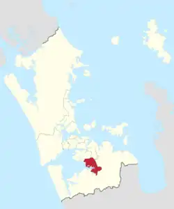 Location of Manurewa-Papakura Ward