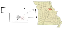 Location of Benton City, Missouri