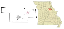 Location of Laddonia, Missouri