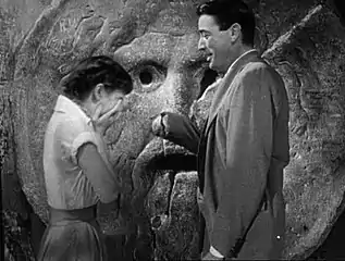 Scene from Roman Holiday with Audrey Hepburn and Gregory Peck