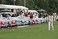Display of Austin Healey classic British Sports Cars at Roehampton Trophy finals day