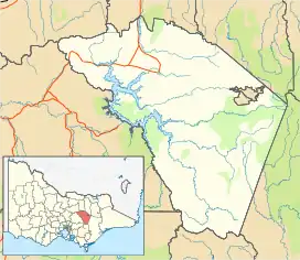 Gaffneys Creek is located in Shire of Mansfield