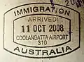 Australia: Entry stamp (no longer issued)