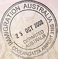Australia: Exit stamp (no longer issued)