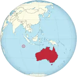 Location of the Cocos (Keeling) Islands