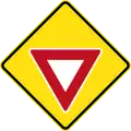 (W3-202) Give Way Sign ahead (Used in New South Wales)