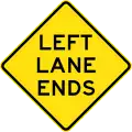 (W4-9) Left Lane Ends