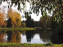 The Slavyanka River in Pavlovsk Park in autumn