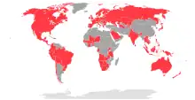 Map of global availability of Google Play Pass