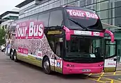 A Bravo coach with T-Mobile promotional advertising
