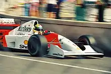 Ayrton Senna driving the MP4/7A at the 1992 Monaco Grand Prix