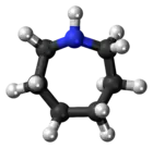 Ball-and-stick model of the azepane molecule