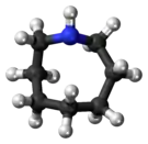 Ball-and-stick model of the azocane molecule