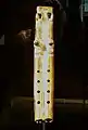 Aztec double flute uses an air duct to produce sound through the holes in the top of each pipe.