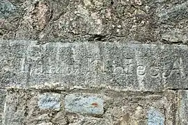 Inscription on the exterior of the bastion's curtain wall