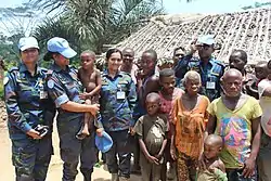 MONUSCO troops from Bangladesh and locals