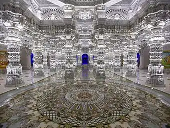 Swaminarayan Akshardham in Robbinsville, New Jersey, U.S., is the world’s second-largest Hindu temple and the largest and most-visited Hindu temple outside Asia.