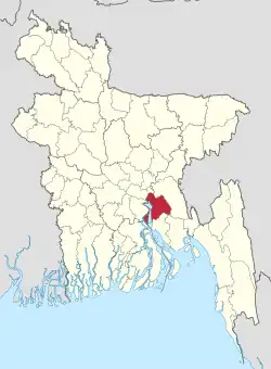 Location of Chandpur District within Bangladesh