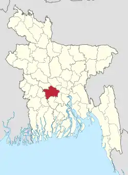 Location of Faridpur District in Bangladesh