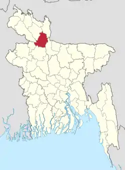 Location of Gaibandha in Bangladesh