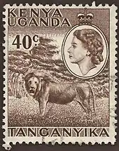 Image 32Stamp of British East Africa with portrait of Queen Elizabeth II (from History of Tanzania)