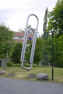 The giant paper clip in Sandvika, Norway. It shows the Gem, not the one patented by Vaaler.
