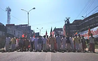 BJP Harthal Protest march by blocking national highway against Sabarimala Women Entry