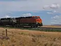 A BNSF Railway train near Dewey