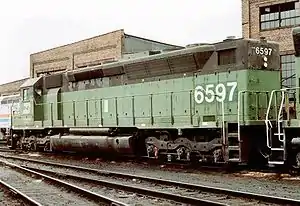 Burlington Northern Railroad EMD SDP45 diesel locomotive#6597