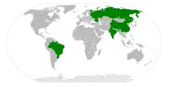 Map of BRIC countries