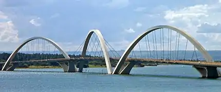 Juscelino Kubitschek Bridge crossing Paranoá Lake, Brasília, Brazil (2007)